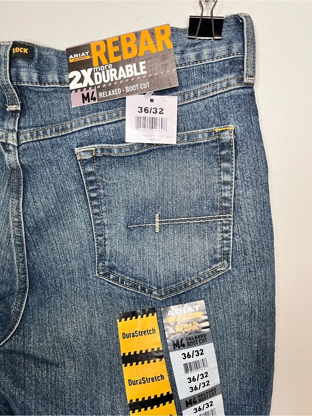 Ariat Rebar M4 Relaxed Boot Cut Jeans Mens 36x32 Maritime DuraStretch NWT